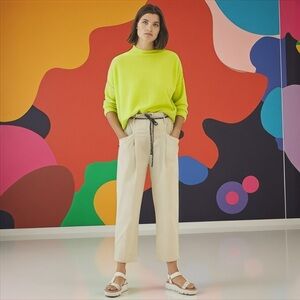 Anthropologie Women’s Milena Cropped Paperbag Trousers Size Large